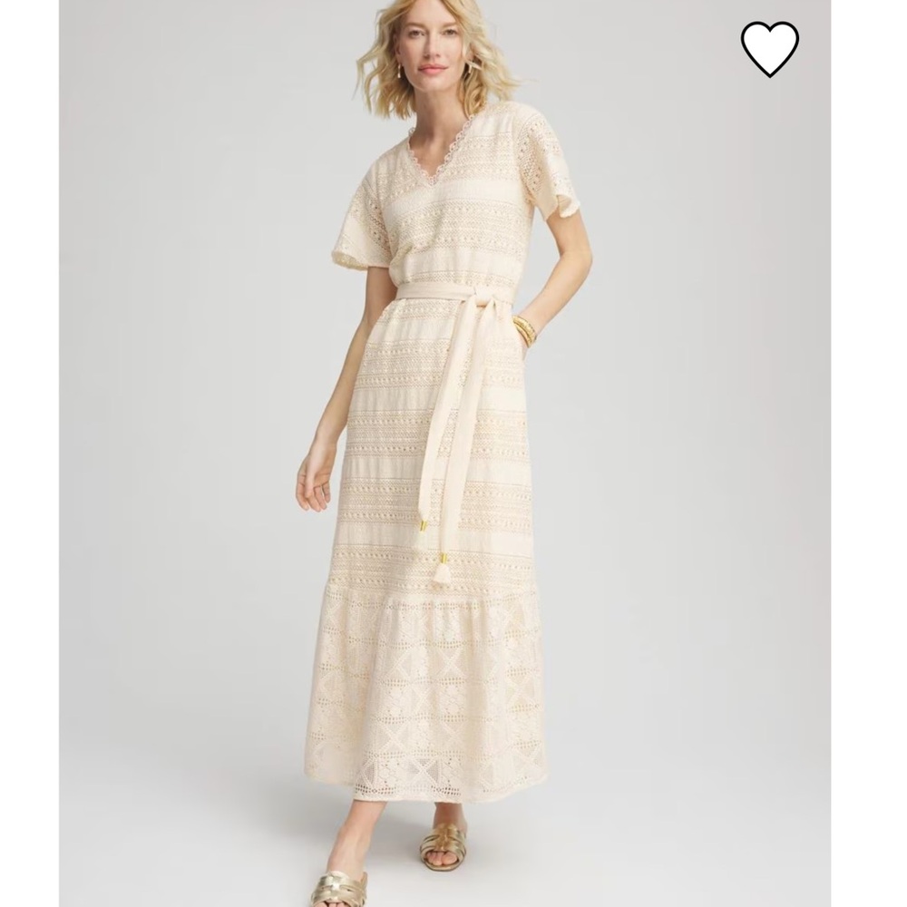 Elegant Cream Lace Maxi Dress